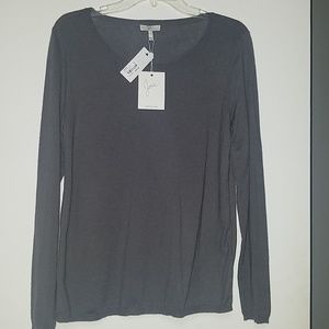 Joie Steel Color Jasmine Silk Long Sleeve Shirt